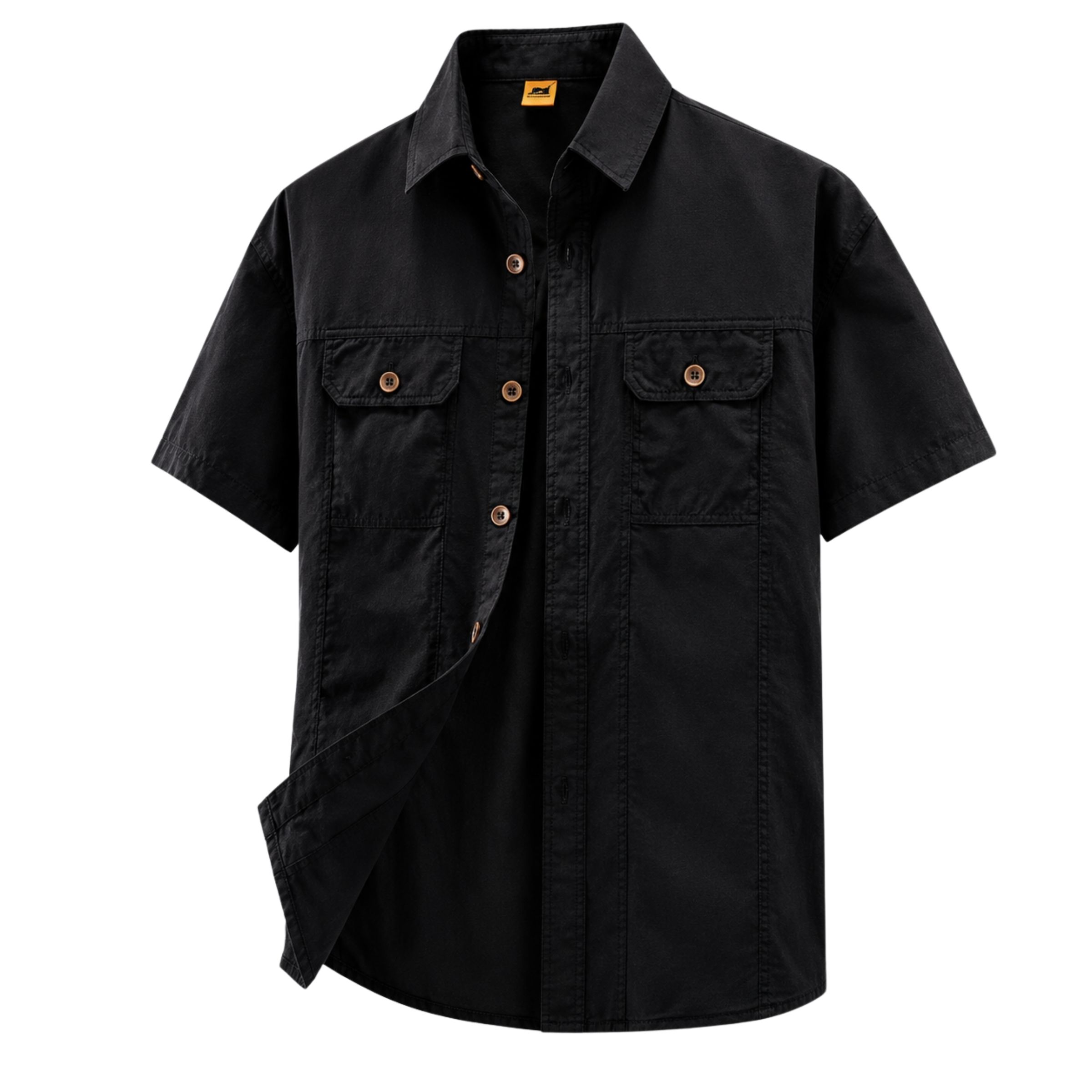 Premium Men's Half Sleeve Safari Shirt – Black | Classic Cotton Shirt