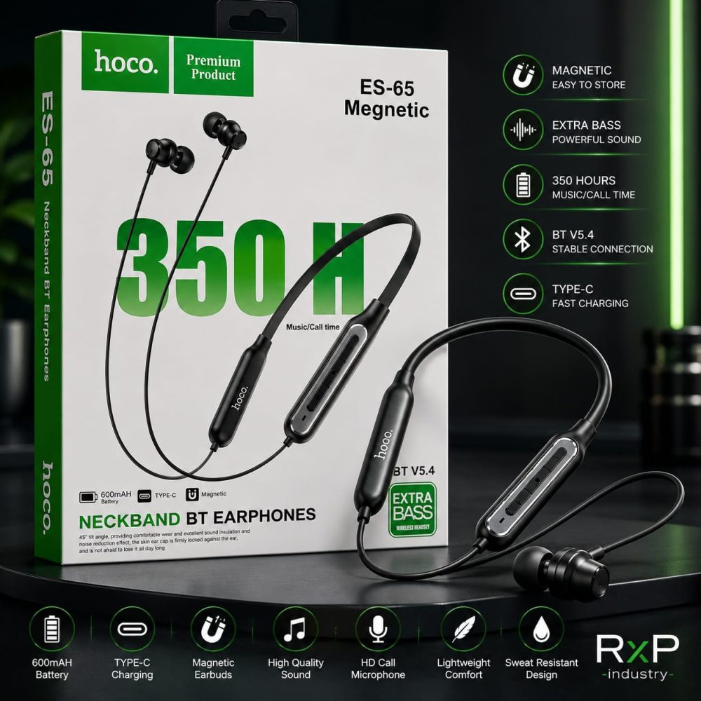 HOCO ES-65 Price in Bangladesh - Magnetic Wireless Neckband Bluetooth 5.4