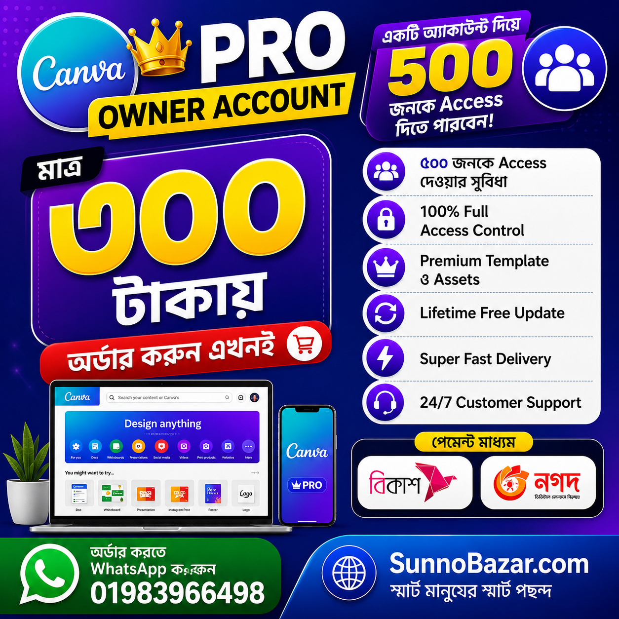 Canva Pro Owner Account Offer in Bangladesh